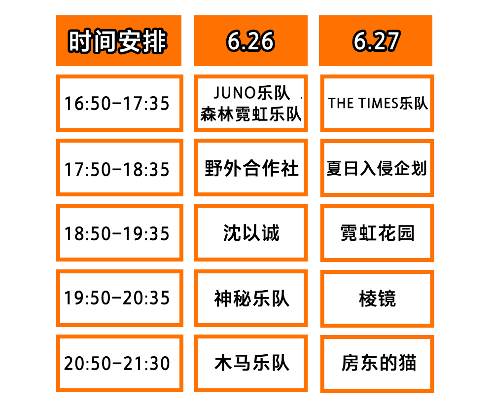 宁波香橙音乐节时间安排